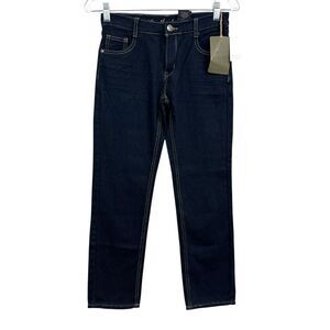 Original Weatherproof Girls Denim Jeans Slim 5 Pockets Zip Dark Blue Sz 12*